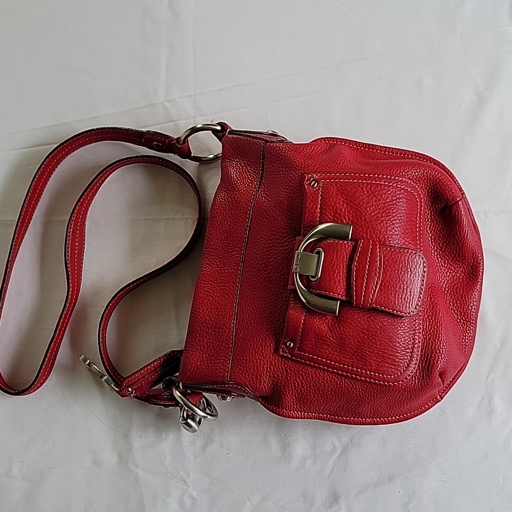 B. Makowsky Soft Pebble Leather Convertible Crossbody Bag with Dust Bag
